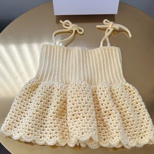 Butter Cream Crochet Sleeveless Top